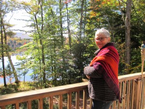 Pam models her handiwork!