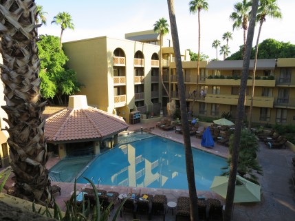 The view from our room!  The pool is the perfect temperature and depth for water exercise!